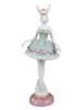Clayre & Eef Dekofigur "Kaninchen" in Weiß/ Türkis - (B)9 x (H)23 x (T)8 cm