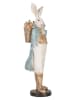 Clayre & Eef Dekofigur "Kaninchen" in Weiß/ Hellblau - (B)13 x (H)38 x (T)12 cm