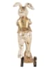 Clayre & Eef Dekofigur "Kaninchen" in Weiß/ Gold - (B)13 x (H)17 x (T)6 cm