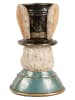 Clayre & Eef Deco-object "Konijntje" wit/turquoise - (B)19 x (H)29 x (D)15 cm