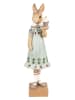 Clayre & Eef Decofiguur "Konijntje" turquoise/beige - (B)9 x (H)28 x (D)8 cm