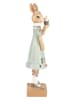 Clayre & Eef Decofiguur "Konijntje" turquoise/beige - (B)9 x (H)28 x (D)8 cm