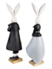 Clayre & Eef 2er-Set: Dekofiguren "Kaninchen" in Schwarz/ Grau - (B)14 x (H)47 x (T)12 cm