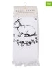 Clayre & Eef 2-delige set: gastendoeken wit/zwart - (L)66 x (B)40 cm