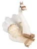 Clayre & Eef Dekoracja "Swan" w kolorze biało-beżowym - 28 x 28 x 14 cm
