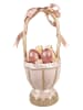 Clayre & Eef Deco-object "Mand" lichtroze/crème - (H)47 x Ø 20 cm