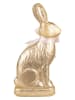 Clayre & Eef Decofiguur "Konijntje" goudkleurig - (B)22 x (H)40 x (D)8 cm