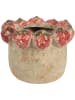 Clayre & Eef Blumentopf in Beige/ Rot - (H)15 x  Ø 11 cm