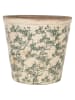Clayre & Eef Blumentopf in Creme/ Grün - (H)20 x Ø 21 cm