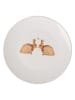 Clayre & Eef Dessertteller in Weiß/ Hellbraun - Ø 20 cm 