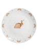 Clayre & Eef Speiseteller in Weiß/ Hellbraun - Ø 26 cm 