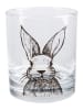 Clayre & Eef Trinkglas in Transparent/ Schwarz - 300 ml
