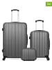 BlueStar 3tlg. Hardcase-Trolleyset "Napoli"  in Grau