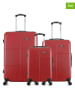 BlueStar 3tlg. Hardcase-Trolleyset "Miami" in Rot