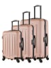 BlueStar 3tlg. Hardcase-Trolleyset "Hagen" in Rosa