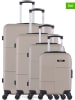 BlueStar 4tlg. Hardcase-Trolleyset "Miami" in Beige