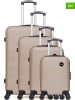 BlueStar 4tlg. Hardcase-Trolleyset "London" in Beige
