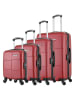 BlueStar 4-delige hardcase-trolleyset "Miami" rood
