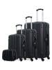 BlueStar 4tlg. Hardcase-Trolleyset "Napoli" in Schwarz
