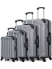 BlueStar 4tlg. Hardcase-Trolleyset "Madrid" in Grau