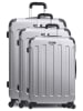 BlueStar 4-delige hardcase-trolleyset "Madrid" zilverkleurig