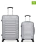 BlueStar 2-delige hardcase-trolleyset "Lima" zilverkleurig
