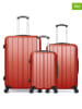 BlueStar 3-delige hardcase-trolleyset "Napoli" rood