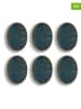 Ogo Living 6er-Set: Dessertteller "Venus" in Blau - (L)24 x (B)17 cm
