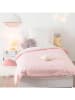 WellHome for Kids Komplet pościeli "Gatos" w kolorze jasnoróżowo-białym