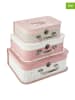 WellHome for Kids 3er-Set: Aufbewahrungskoffer in Rosa/ Creme