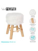 WellHome for Kids Hocker in Natur/ Weiß - (H)42 x Ø 30 cm