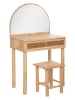 WellHome for Kids 2tlg. Set: Schminktisch in Hellbraun - (B)55 x (H)100 x (T)35 cm