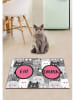 Paws&Whiskers Napfunterlage in Pink/ Grau - (L)40 x (B)60 cm