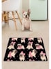 Paws&Whiskers Napfunterlage in Schwarz/ Rosa/ Beige - (L)40 x (B)60 cm