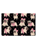 Paws&Whiskers Napfunterlage in Schwarz/ Rosa/ Beige - (L)40 x (B)60 cm