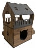 Paws&Whiskers Katzenhaus in Braun - (B)65 x (H)68 x (T)51 cm