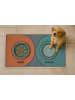 Paws&Whiskers Napfunterlage in Türkis/ Orange - (L)40 x (B)70 cm