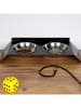 Paws&Whiskers 3tlg. Napfset in Schwarz - (B)50 x (H)6 x (T)20 cm