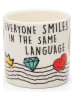 Trendy Kitchen by EXCÉLSA 6-delige set: koffiekoppen "Smiley World" wit/geel - 100 ml