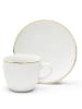 Trendy Kitchen by EXCÉLSA 6-delige set: koffiekoppen "Gold" wit/goudkleurig - 70 ml