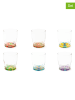 Trendy Kitchen by EXCÉLSA 6-delige set: glazen "Lisbona" meerkleurig - 340 ml