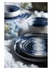 Trendy Kitchen by EXCÉLSA 6-delige set: dessertborden "Ermes" donkerblauw/wit - Ø 20 cm
