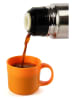 Trendy Kitchen by EXCÉLSA Thermosflasche "Cup&Go" in Silber/ Orange - 750 ml
