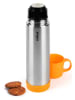 Trendy Kitchen by EXCÉLSA Thermosflasche "Cup&Go" in Silber/ Orange - 500 ml