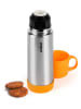 Trendy Kitchen by EXCÉLSA Thermosfles "Cup&Go" zilverkleurig/oranje - 350 ml