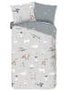 Good Morning Flanellen beddengoedset "Cira" grijs