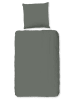 Good Morning Komplet pościeli flanelowej "Uni" w kolorze oliwkowym
