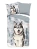 Good Morning Flanell-Bettwäsche-Set "Husky" in Grau