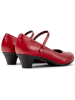 Camper Leder-Spangenpumps in Rot