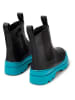 Camper Skórzane botki w kolorze czarno-turkusowym